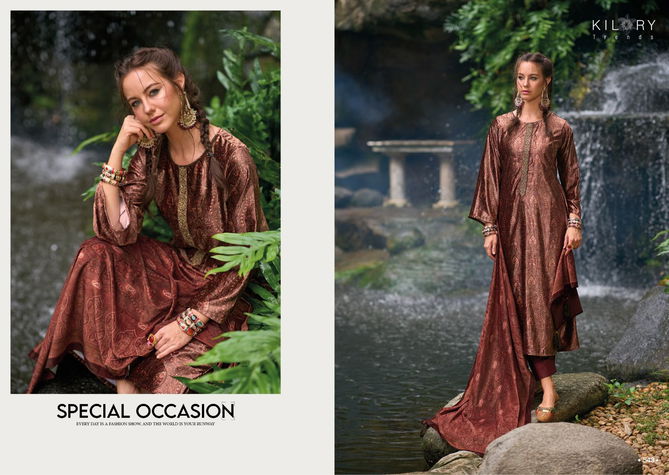 Mahnoor By Kilory Embroidery Velvet Dress Material Catalog